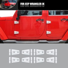 8pcs White Door Hinge Cover Trim Decor For Jeep Wrangler Jk 2007-17 Accessories