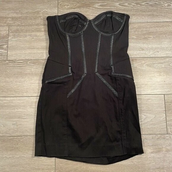 Корсет Topshop мини-платье обтяжку черный XS бюстье без бретелек - Изображение 2 из 4