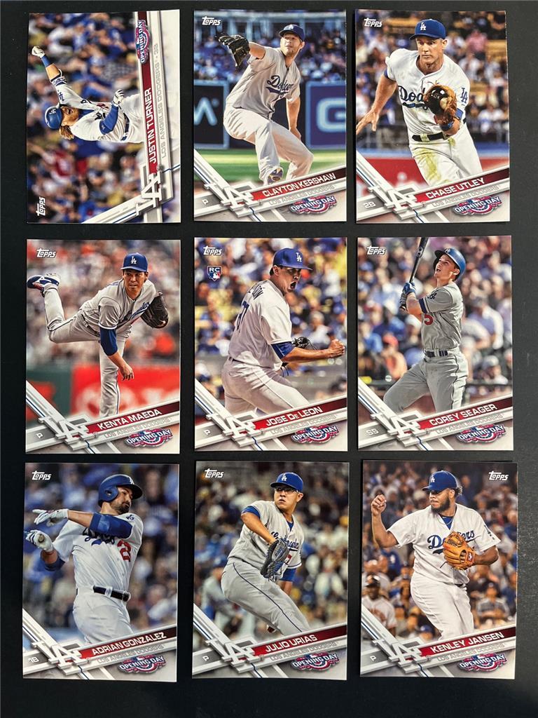 2017 Topps Opening Day Los Angeles Dodgers Team Set 9 Cards | eBay