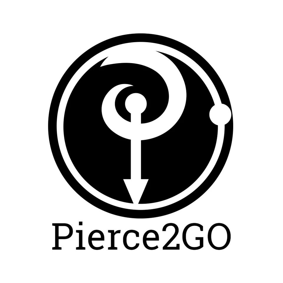 Pierce2GO Chapado en Plata Medusa Colgante Industrial Barra Acentuada con Azul Foto 4 de 4