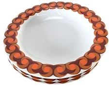 1970's Modern Thomas  Rimmed Soup Cereal Bowl Bowl German Porcelain Bowl 8.75"