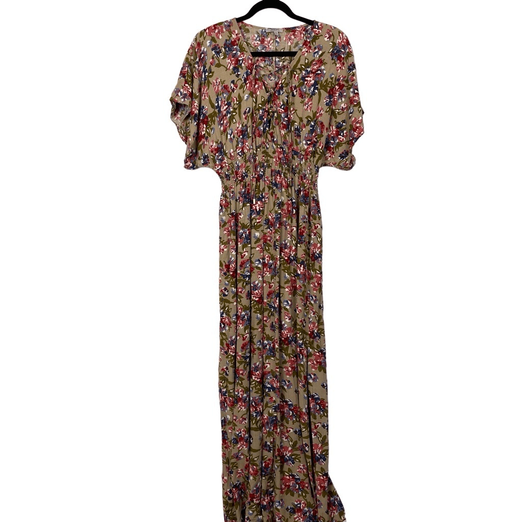 Jodifl Pink Floral Lace Up Maxi Dress - Women's M | eBay
