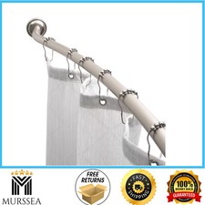 Curved Wall Mounted Shower Curtain Rod in Satin Nickel Adjustable 44 in to 72 in