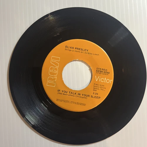 45RPM, ELVIS PRESLEY ' IF YOU TALK IN YOUR SLEEP help near mint #300