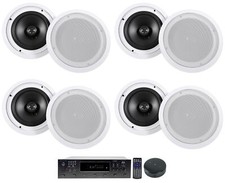 Technical Pro 6000w 6-zone Home Bluetooth Amp+8) Ceiling Speakers+wifi Receiver
