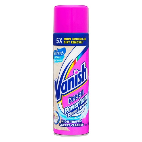 Vanish Preen Power Foam Spray Carpet Cleaner 500g Dirt Remover eBay