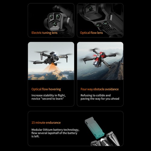 WiFi RC Quadcopter Toy Remote Control Drone,360° Flip Obstacle Avoidance Folding - Picture 15 of 26
