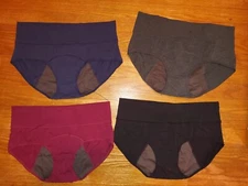 Nalwort Women's Menstrual Period Briefs Ultra Soft Cotton Panties 4 piece sz XL