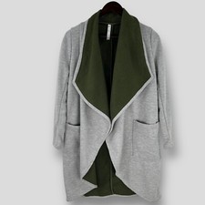 Fabletics Womens Grey Coat With Green Fleece Lined Size S