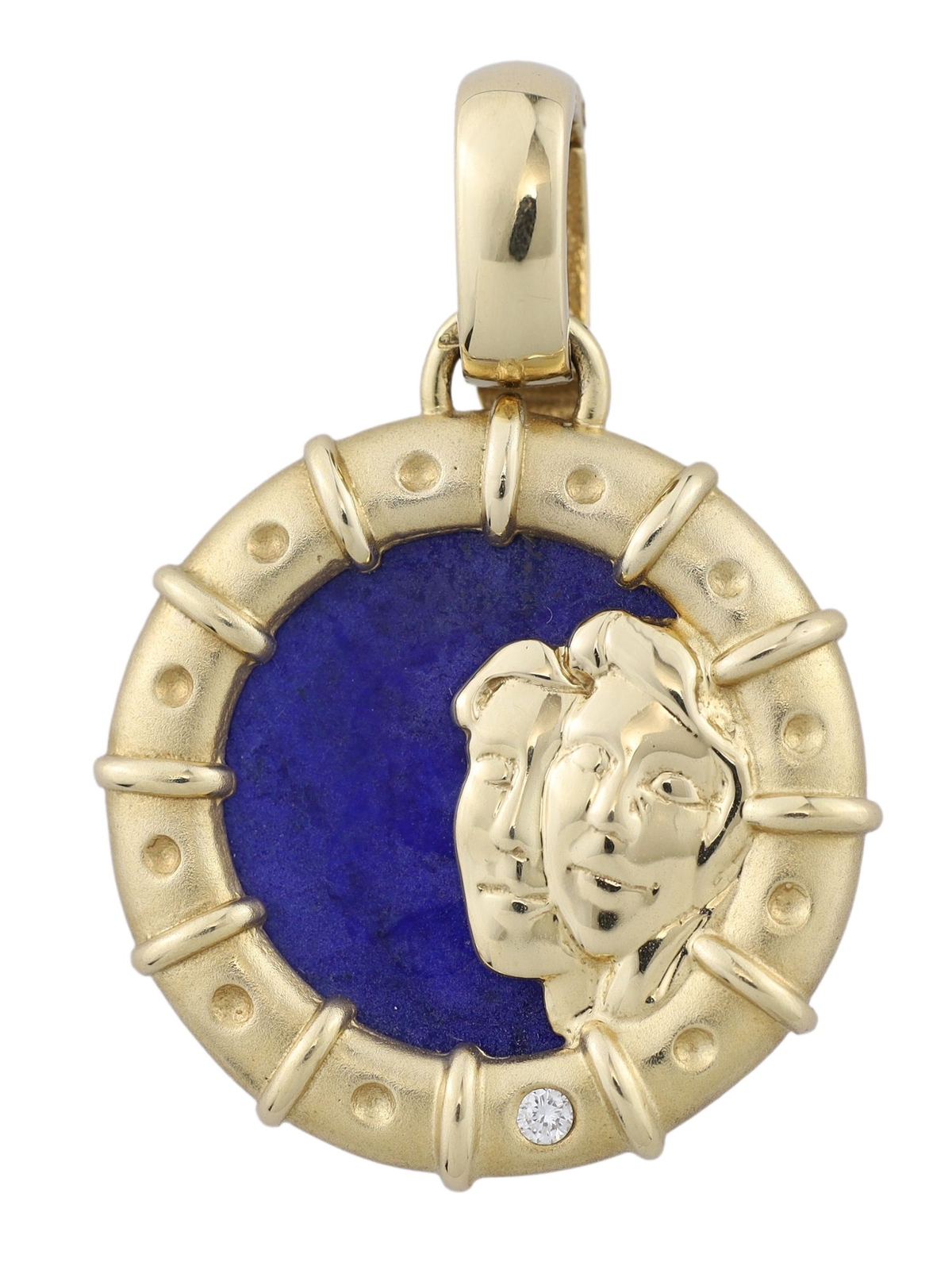 MIAMAR 1171346 Damen Anhnger Zwilling 14 карат 585 Золотое кольцо Gelbgold Blau 92990₽