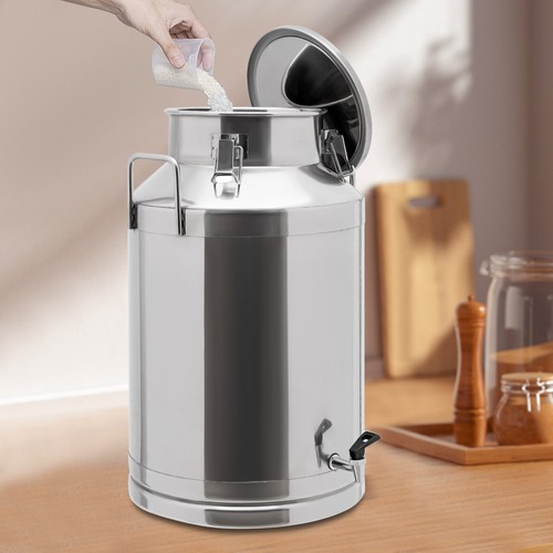 60L Stainless Steel Milk Jug Milk Can Sealed Milk Bucket Free-standing & Faucet - Picture 9 of 15