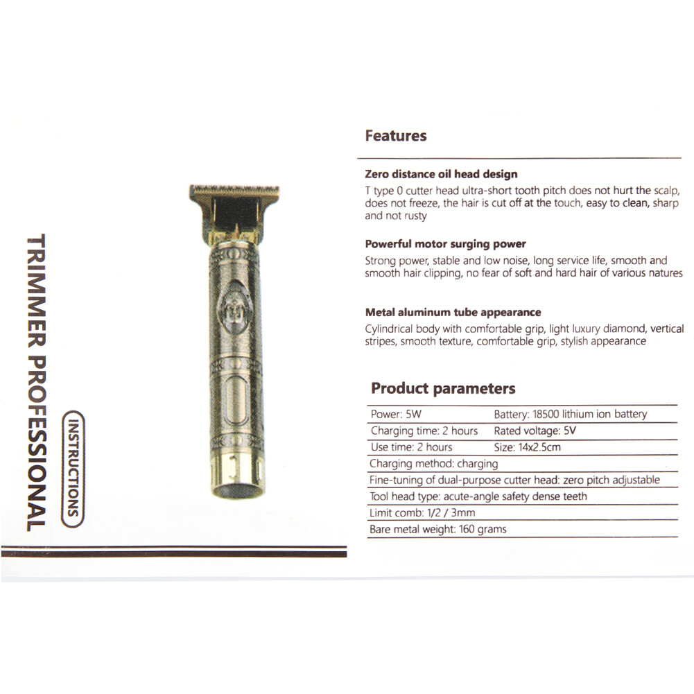 Professional Real Zero Gapped Cordless Clipper Electric Trimmer Wireless Hair US