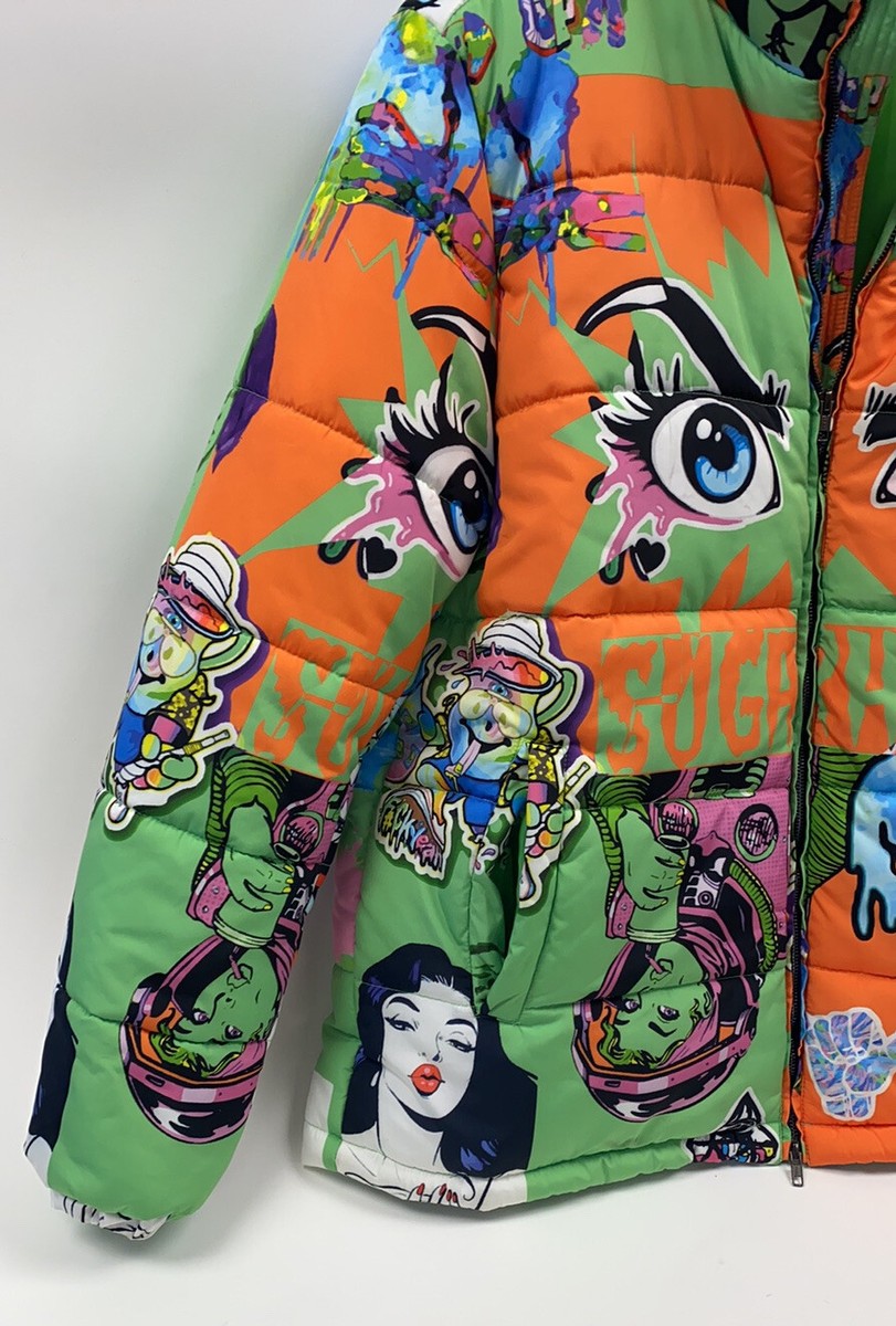 Sugarhill puffer Jacket 3XL art to wear bright colorful bold