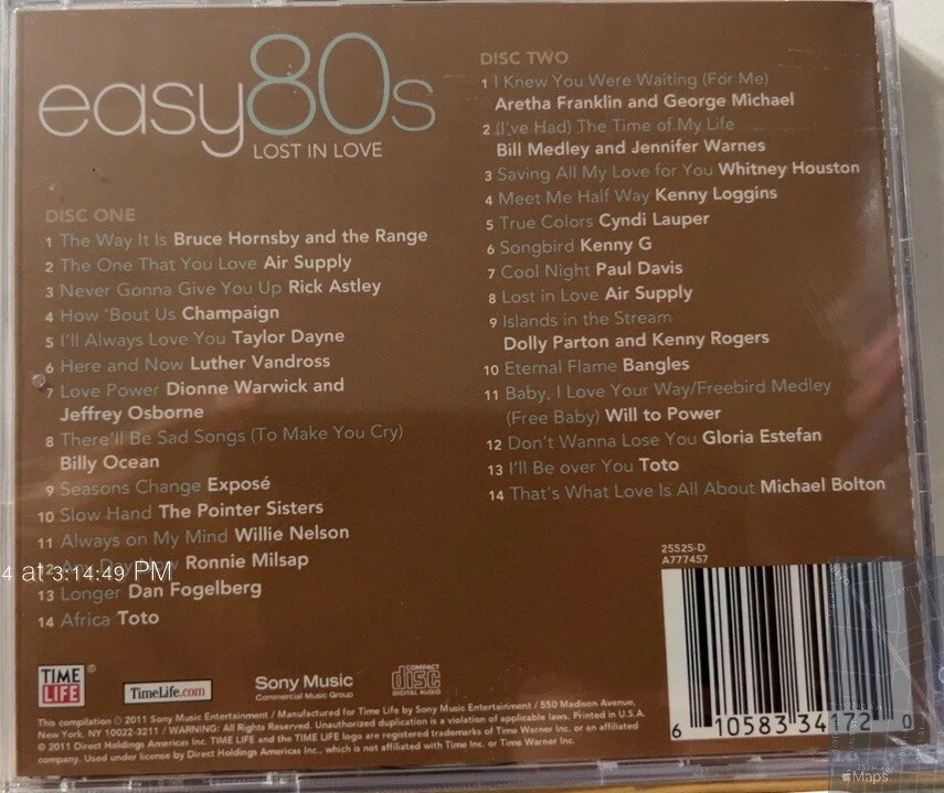 Rare 2CD No Longer Made Easy 80's Lost in love Air Supply True colors Cyndi Laup Foto 2 de 2