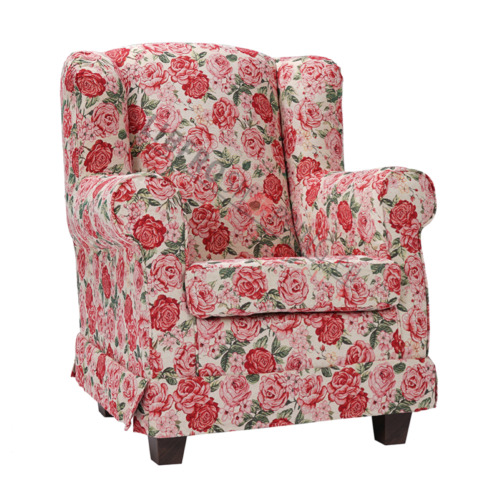 SHEBERGERE Padded Armchair in Floral Floral Fabric-
