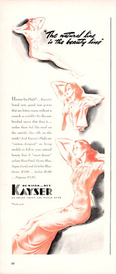 Kayser Beauty Line Gowns Kitten Warm Inside Female Form Vtg Magazine Print Ad