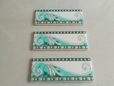 Tile Border Old Vintage Ceramic Collectible Decor Pack of 3