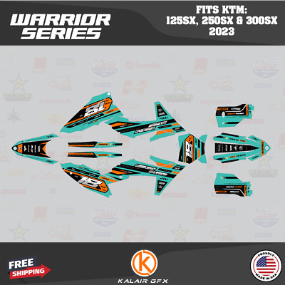 Graphics Kit for KTM MX 2-stroke 125SX 250SX 300SX 2023 Warrior Series - Teal