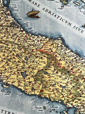 Alte Landkarte, Italien. Das Blatt mit diversen Knicken 55x40cm