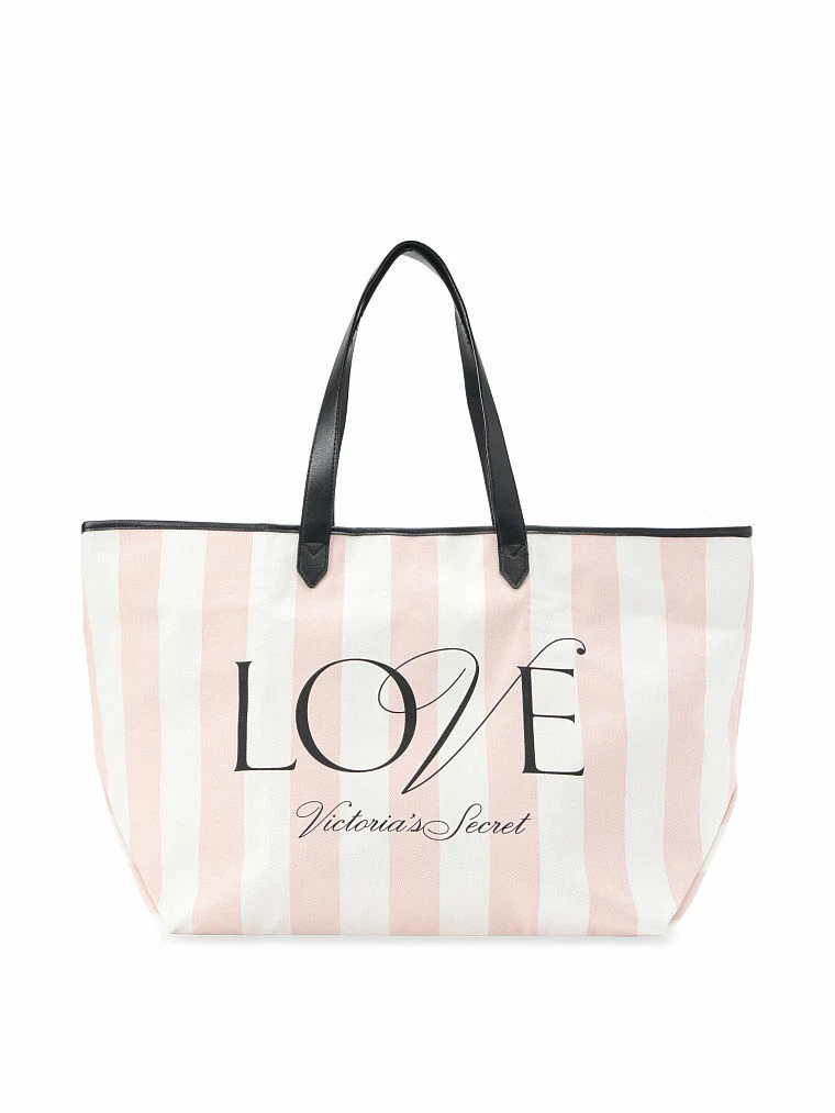 Victoria secret pink best sale and white striped bag