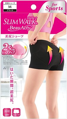 SLIM WALK Beau Acty Compression Sports Shorts M/L Black