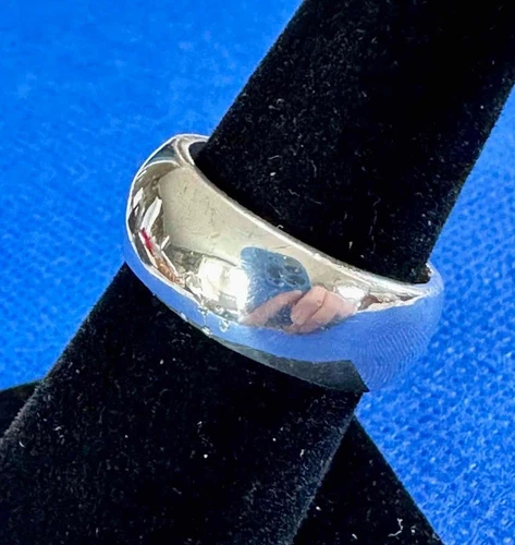 Well Loved Heavy Sterling Silver 925 Wedding Band  Size 7.5,   9.75 Grams