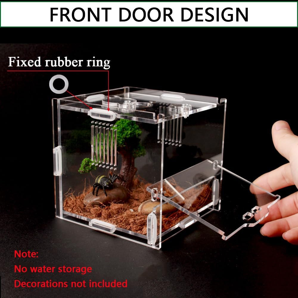 Acrylic Jumping Spider Enclosure, Small Reptile Terrarium Habitat for