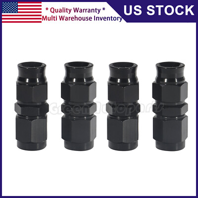 #ad #ad 4PCS 3 AN AN3 3AN BLACK STRAIGHT SWIVEL FITTINGS for PTFE FUEL OIL HOSE END $18.89