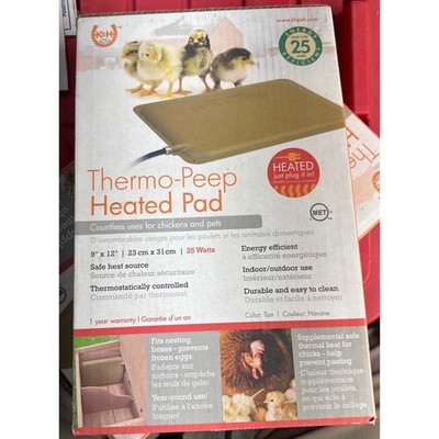 K&H Pet Products Thermo-Peep Heated Pad 9x12 Tan 25W Chick Brooder Heater