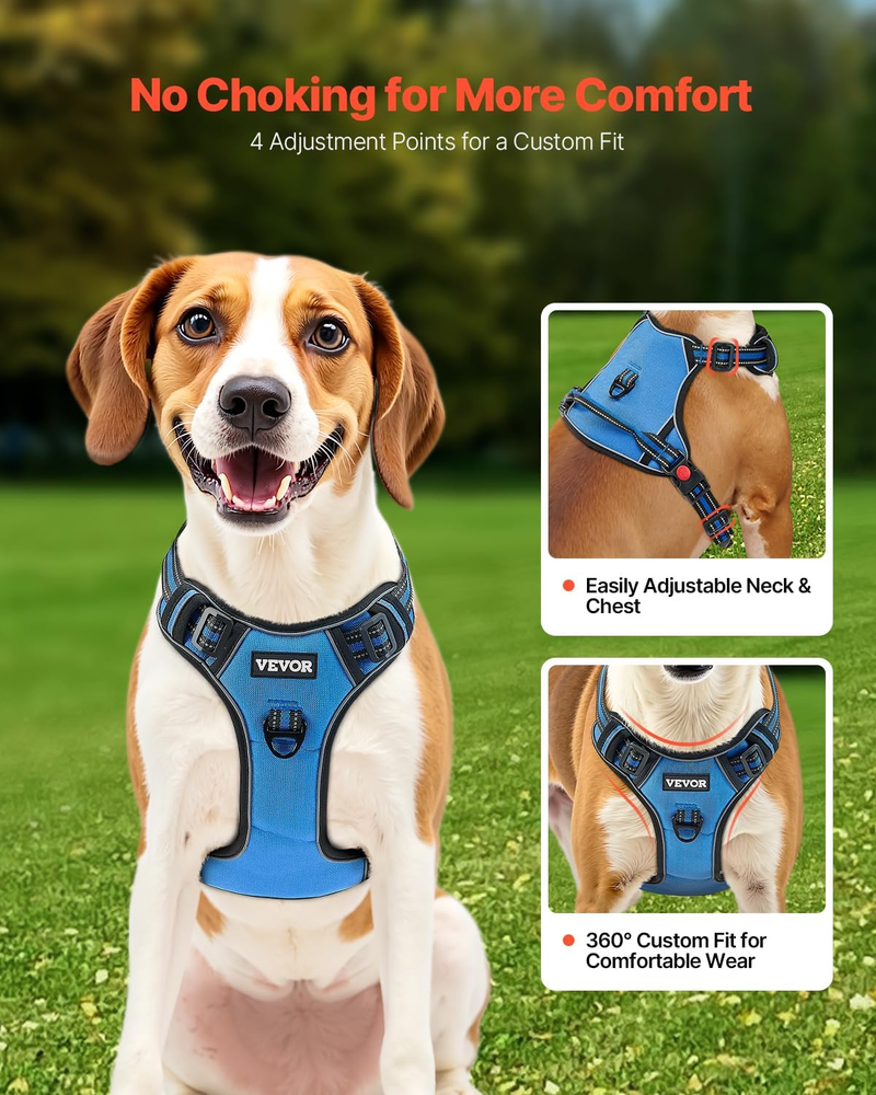 Dog Harness for Large Dogs, No Pull Adjustable Dog Vest Pet Harness, with 5Ft Le