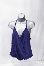 NWT La Perla Belinda Pajama Cami Tank Medium Navy Blue with Red Trim