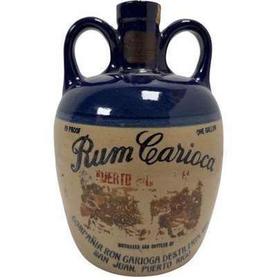 Vintage Rum Carioca Jug Ceramic Bottle 1 Gallon Puerto Rico Collectible Decor
