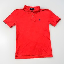 New Ralph Lauren Boys Coral Polo Size S8 With Blue Polo Horse