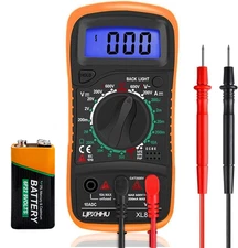 Digital Multimeter Voltmeter Battery Tester Continuity Ohm Volt Amp DC AC