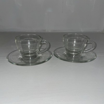 2er Set weiße Expresso Kaffeetassen und Untertassen