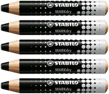 Whiteboard and Flipchart Markers - STABILO MARKdry - Pack of 5 - Black