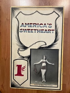 early 1900s Amusement park Sign Mutoscope dancing girl show for 1 cent