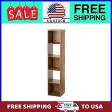 Mainstays 5 Cube Vertical Storage Organizer, Warm Walnut
