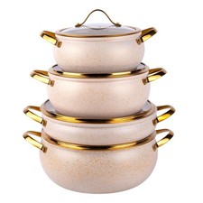Haus Roland 9-Piece Aluminum Cookware KITCHEN SET: CASSEROLE STOCK POTS FRY PAN