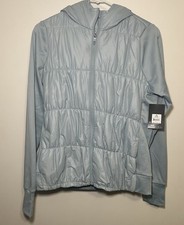 Avia Women s Quilted Jacket Light Blue Zipper Hoodie S 4/6 New With Tags
