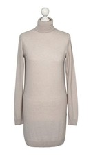 BNWOT Uniqlo Pure Cashmere Jumper Dress Size XS Cream Beige Roll Neck Knitted
