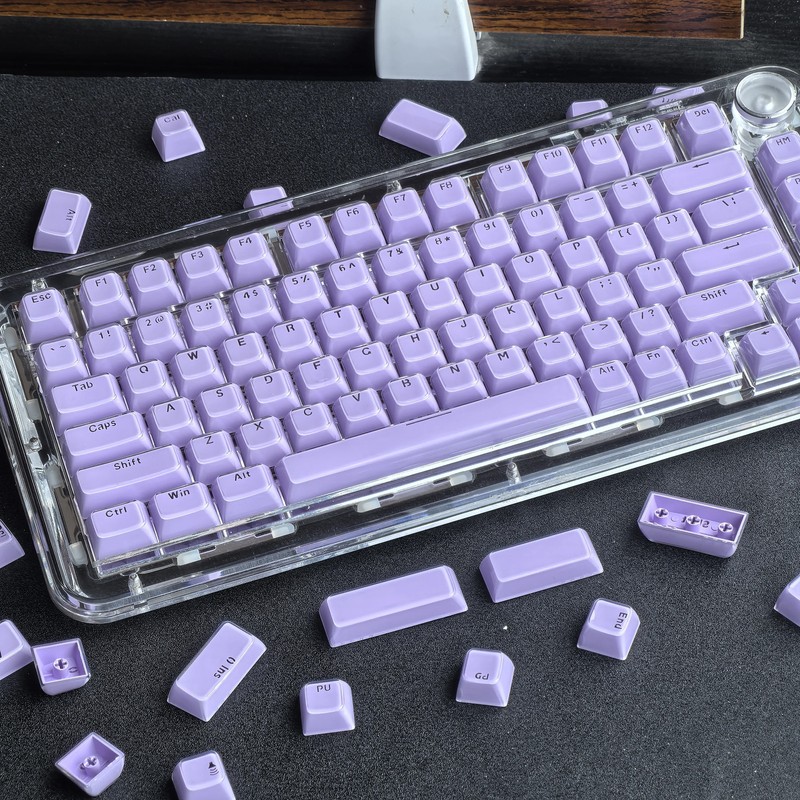 Light Blue Crystal Keycaps OEM Profile 136 Keys Jelly Translucent Keycap PC Two-