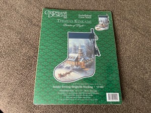 Candamar Design Stocking Cross Stitch Kinkade Sunday Evening Sleighride 51102