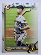 JACOB MISIOROWSKI 2022 BOWMAN #BD-1322 MILWAUKEE BREWERS MINT