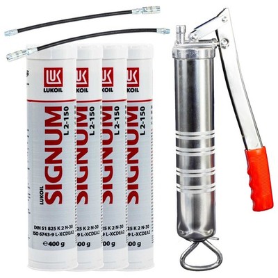 Mehrzweckfett Fett Lithium Lukoil Signum L 2-150 4 X 400g + Fettpresse BockTec 