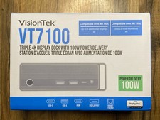 VisionTek VT7100 Triple 4K Display Docking Station w 100W Power - Gray 901499 