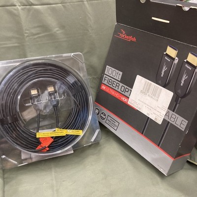 Rocketfish 100ft Fiber Optic HDMI Cable 4K Ultra HD HDR High Speed In-Wall Rated
