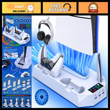 Cooling Station for PS5 Slim/Pro with Controller Charger, USB Hubs  Headset Hol