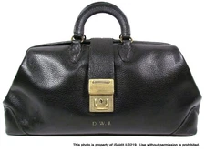 VINTAGE BLACK LEATHER DOCTOR'S Medical BAG c1988 16" x 7" x 8.5" GREAT CONDITION