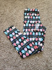 No Boundaries Girls Ankle Leggings M (7-9) Christmas Lights Black Cotton Stretch